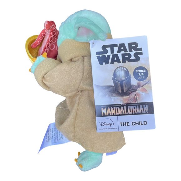 Disney Store Star Wars Mandalorian Child Grogu with Squid Bean Bag Plush - Picture 5 of 6